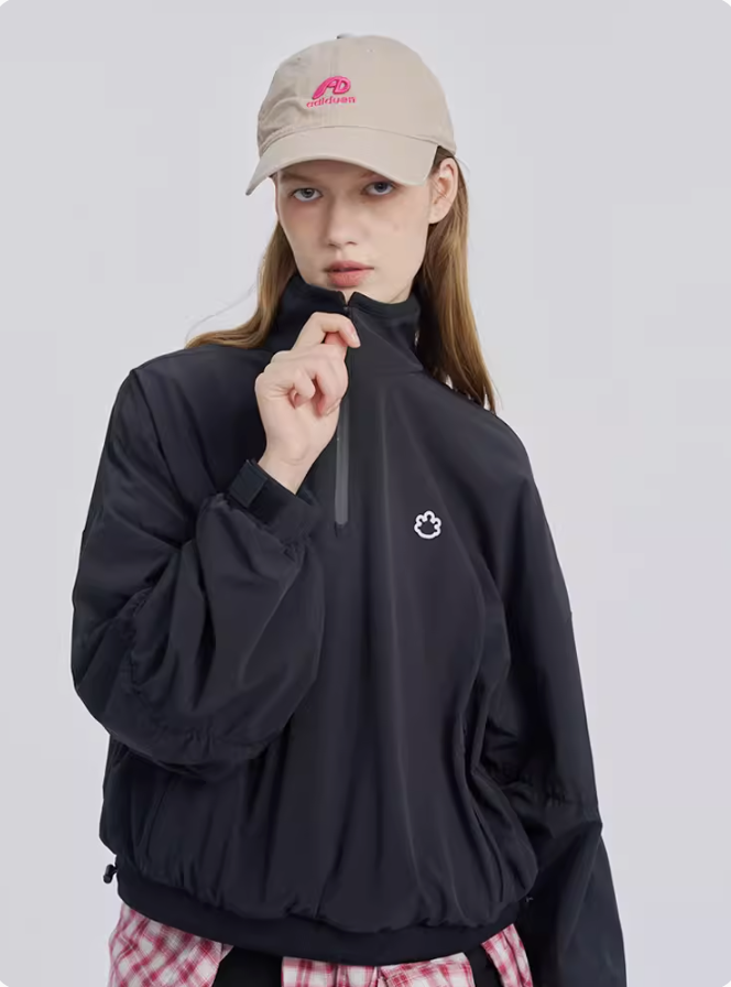 casual loose sports short fleece jacket