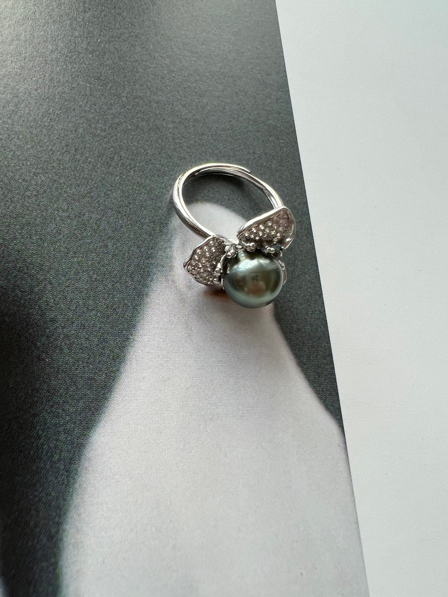 Moonlight - Genuine Tahitian Pearl In Sterling Silver Ring 8.9mm