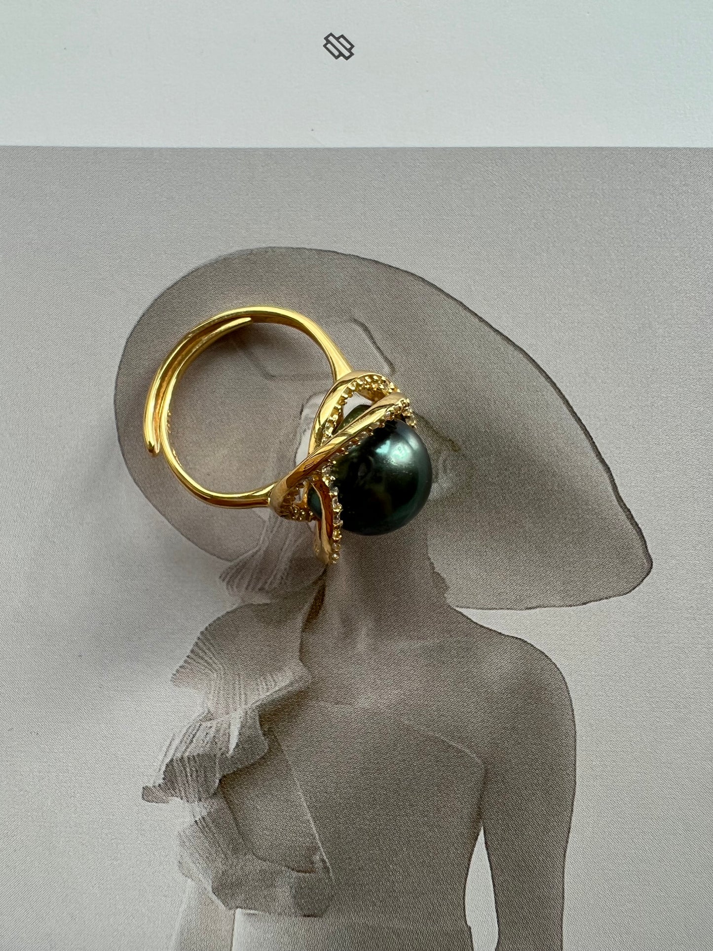 Moonlight - Genuine Tahitian Pearl In 18k Ring 8.8mm