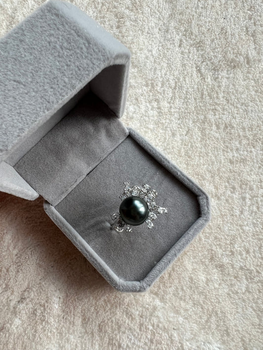 Moonlight - Genuine Tahitian Pearl In Sterling Silver Ring