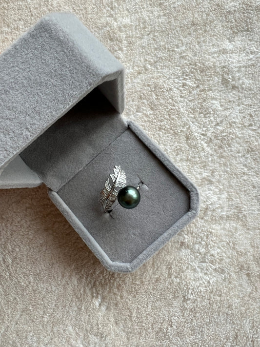 Moonlight - Genuine Tahitian Pearl In Sterling Silver Ring