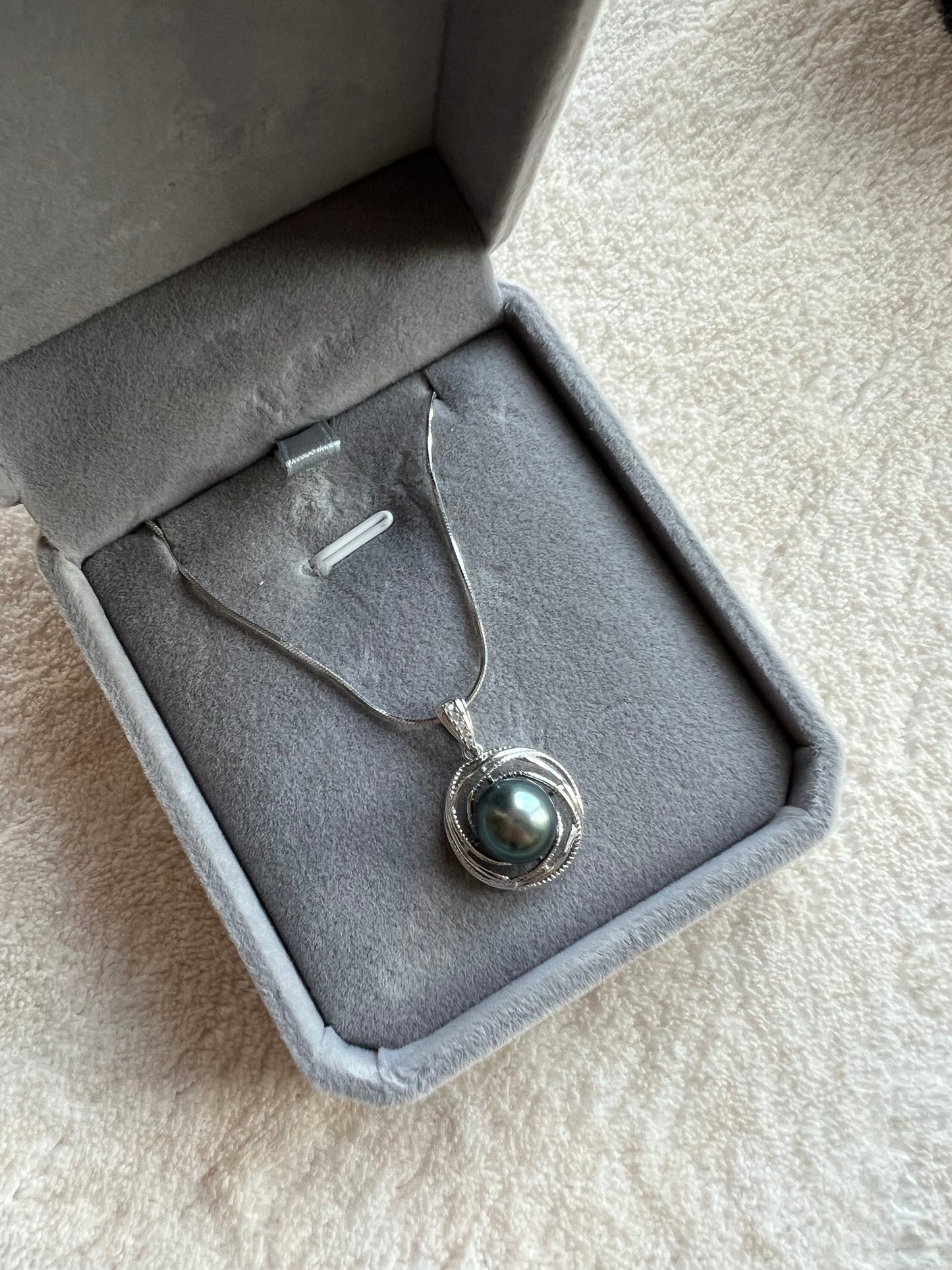 Moonlight -  Genuine Tahitian Pearl In Sterling Silver Necklace