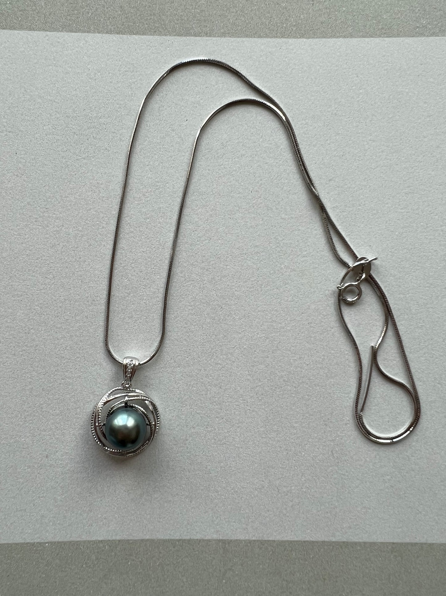 Moonlight -  Genuine Tahitian Pearl In Sterling Silver Necklace